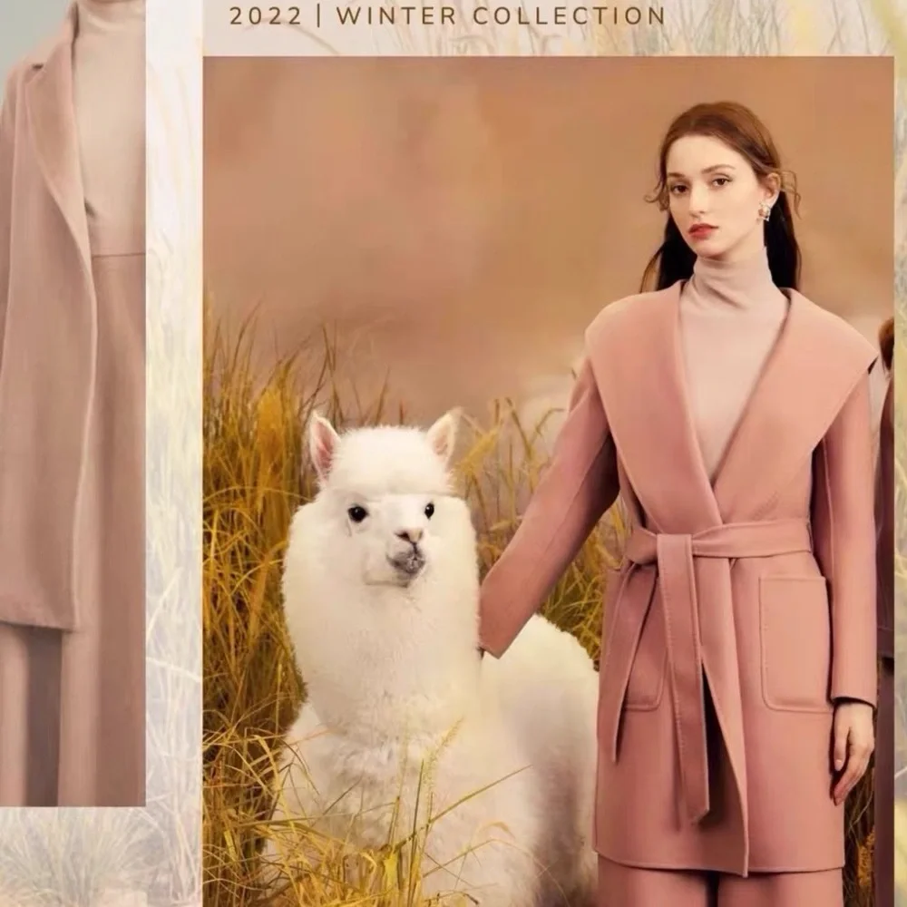 Authentic Women's Pink Belted Coat - Picture 5 of 6